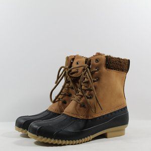 Mishansha Women's Winter Insulated Duck Boots Waterproof - Brown Size 7